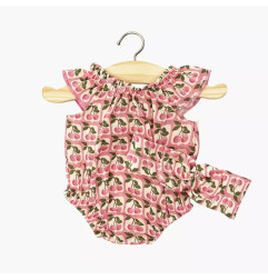 Barboteuse Clara et son headband poupée Gordis MINIKANE, Au Temps des Cerises