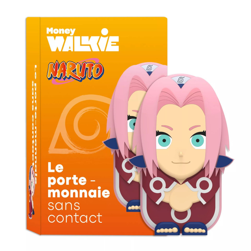 Money Walkie Sakura Naruto, porte-monnaie sans contact pour enfant et ado