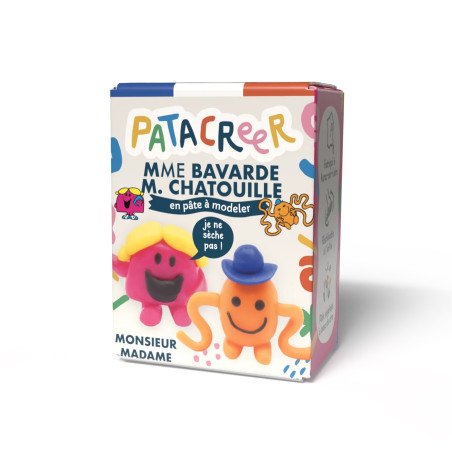 Kit créatif Madame Bavarde et Monsieur Chatouille en Pâte à Modeler Végétale PATACREER
