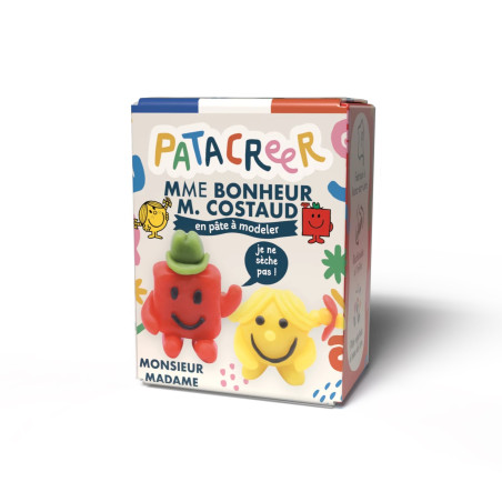 Kit créatif Madame Bonheur et Monsieur Costaud en Pâte à Modeler Végétale PATACREER