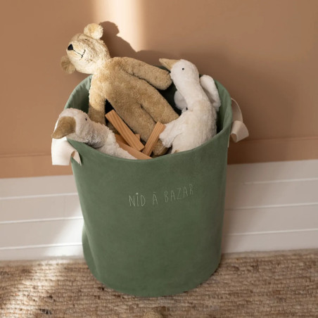 Panier à jouets Roger PETIT PCOTIN, personnalisable, olive