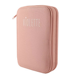 Maxi trousse à crayons pliante Madelon PETIT PICOTIN, bois de rose, personnalisable