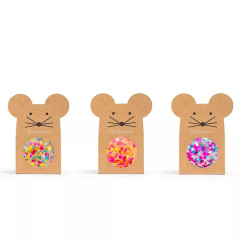Lot de 3 balles rebondissantes Souris RATATAM, multicolores