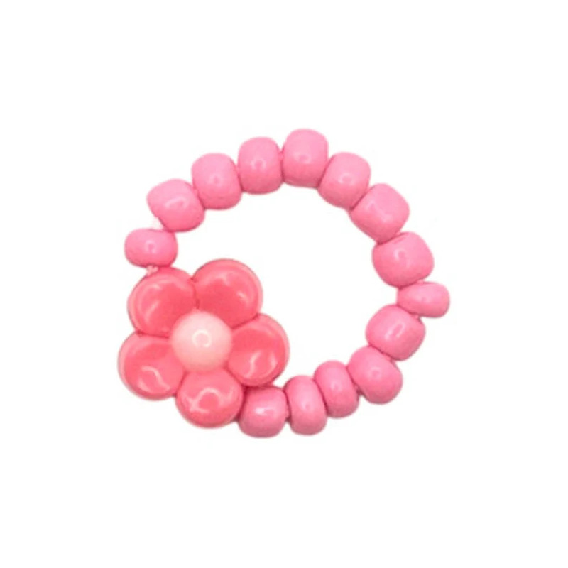 Bague élastiquée Fleur RATATAM, rose fuchsia