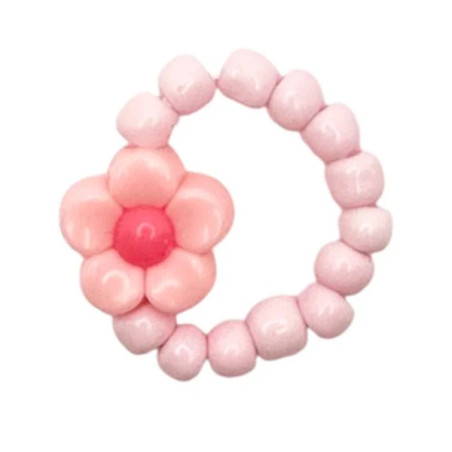 Bague élastiquée Fleur RATATAM, rose tendre