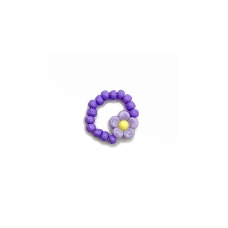 Bague élastiquée Fleur RATATAM, lilas