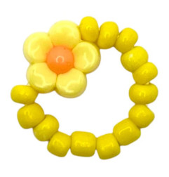 Bague élastiquée Fleur RATATAM, jaune