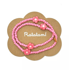 Collier élastiqué Fleur RATATAM, rose fuchsia