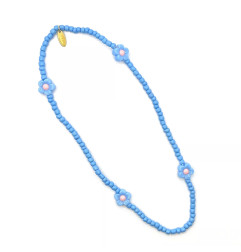 Collier élastiqué Fleur RATATAM, turquoise