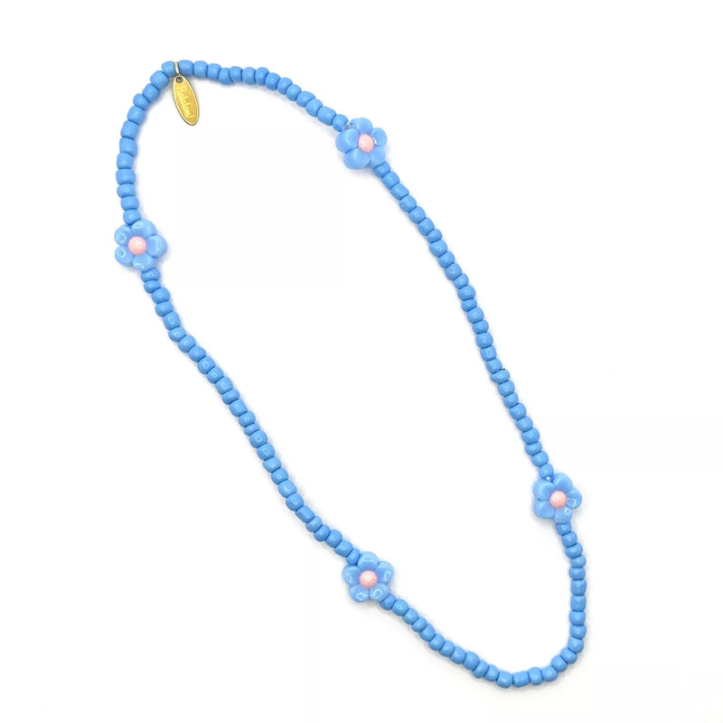 Collier élastiqué Fleur RATATAM, turquoise