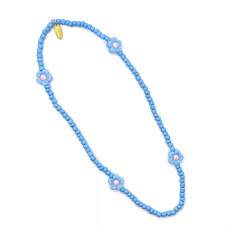 Collier élastiqué Fleur RATATAM, turquoise