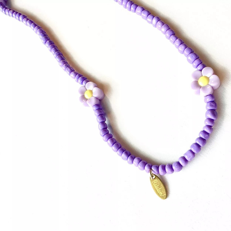 Collier élastiqué Fleur RATATAM, lilas