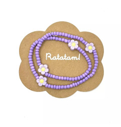 Collier élastiqué Fleur RATATAM, lilas