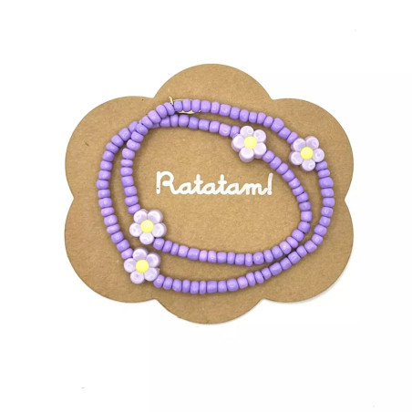 Collier élastiqué Fleur RATATAM, lilas