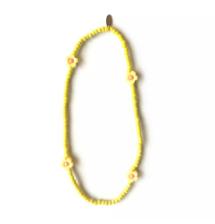 Collier élastiqué Fleur RATATAM, jaune