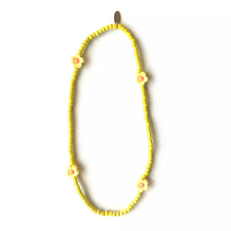 Collier élastiqué Fleur RATATAM, jaune