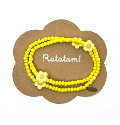 Collier élastiqué Fleur RATATAM, jaune