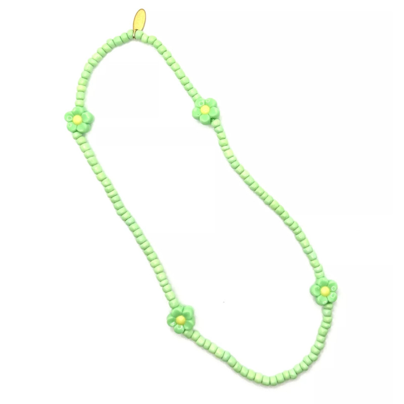 Collier élastiqué Fleur RATATAM, vert