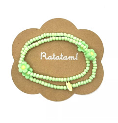 Collier élastiqué Fleur RATATAM, vert