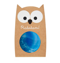 Balle rebondissante marbrée Hibou Bleu RATATAM