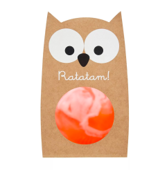 Balle rebondissante marbrée Hibou Orange RATATAM