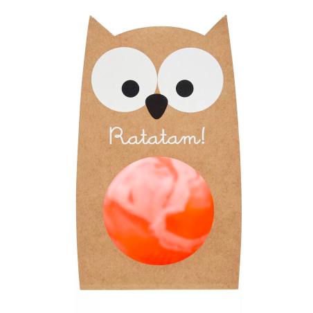 Balle rebondissante marbrée Hibou Orange RATATAM