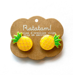 Boucles d'oreilles clips RATATAM, Ananas