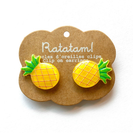 Boucles d'oreilles clips RATATAM, Ananas