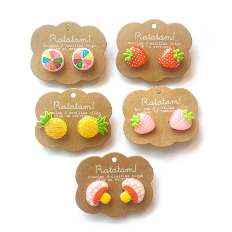 Boucles d'oreilles clips RATATAM, Citrons