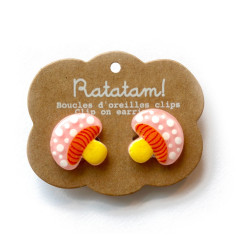 Boucles d'oreilles clips RATATAM, Champignons