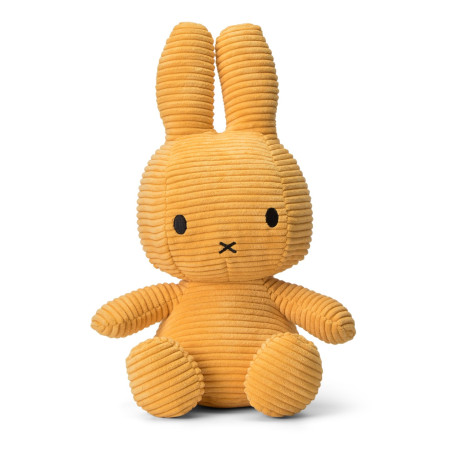 Peluche Miffy Velours Côtelé Jaune BON TON TOYS, 33 cm