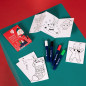 Boîte de 4 feutres effaçables pour vitres SUPER PETIT, avec 24 dessins à reproduire