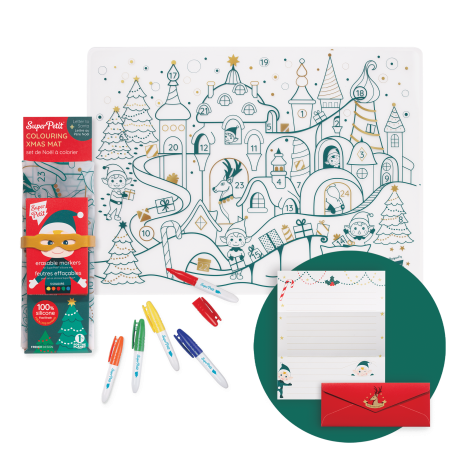 Set de table Noël SUPER PETIT, à colorier à l'infini, avec lettre au Père Noël