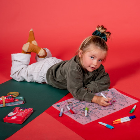 Set de table Noël SUPER PETIT, à colorier à l'infini, avec lettre au Père Noël