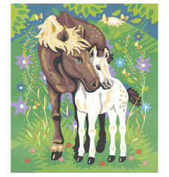 Peinture au Numéro Aquarelle Chevaux JANOD