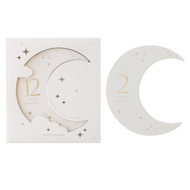 Cartes étapes Première Année de Bébé ZAKUW, Moon