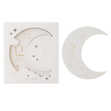 Cartes étapes Première Année de Bébé ZAKUW, Moon