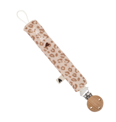Attache-tétine ATELIER WAGRAM, gaze de coton Léopard, personnalisable