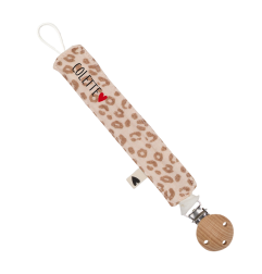Attache-tétine ATELIER WAGRAM, gaze de coton Léopard, personnalisable