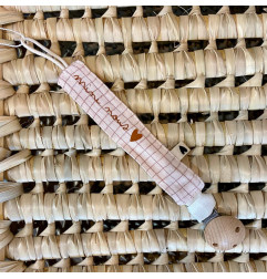 Attache-tétine ATELIER WAGRAM, gaze de coton Petits Carreaux, personnalisable