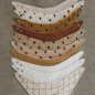 Bavoir bandana ATELIER WAGRAM, gaze Cœurs écru, personnalisable