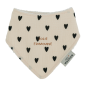 Bavoir bandana ATELIER WAGRAM, gaze Cœurs écru, personnalisable