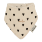Bavoir bandana ATELIER WAGRAM, gaze Cœurs écru, personnalisable