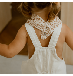 Bavoir bandana ATELIER WAGRAM, gaze Léopard, personnalisable