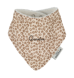 Bavoir bandana ATELIER WAGRAM, gaze Léopard, personnalisable
