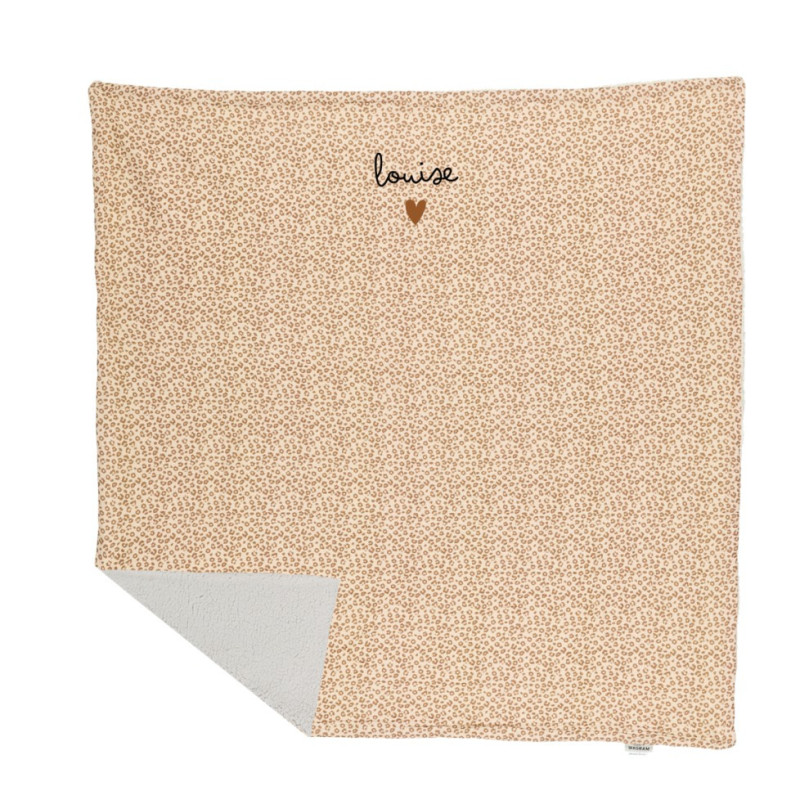 Couverture pilou ATELIER WAGRAM, gaze de coton Léopard, personnalisable