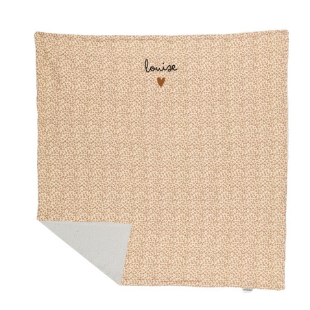 Couverture pilou ATELIER WAGRAM, gaze de coton Léopard, personnalisable