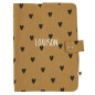 Protège carnet de santé ATELIER WAGRAM, gaze Cœurs Camel, personnalisable