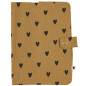 Protège carnet de santé ATELIER WAGRAM, gaze Cœurs Camel, personnalisable