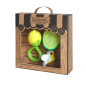 Coffret cadeau bébé Anneaux de Dentition et Hochet OLI & CAROL, Citron, Banane et Concombre